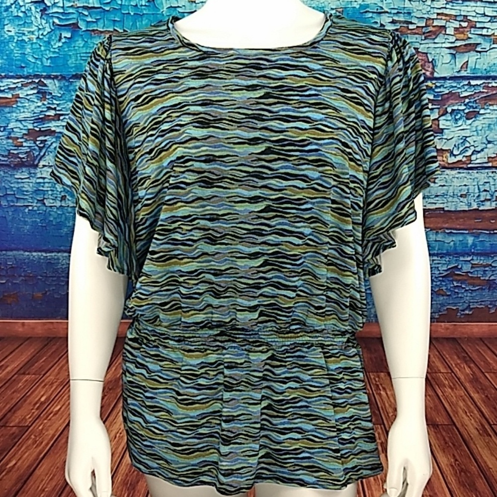 Sag Harbor ocean colors Stretch top 1x - Picture 2 of 8